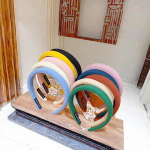 عصابة رأس نسائية جديدة لعام 2024 من القماش الإسفنجي الصلب بألوان موحدة، بأسلوب ياباني وكوري، موديل HUIYI C0018 - Product Image 3