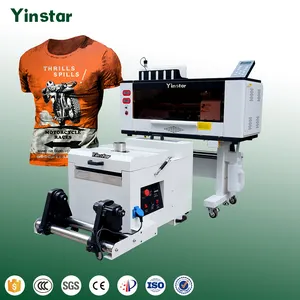 Printer film panas digital A3 dtf printer dengan T shirt printer double printhead I3200/XP600 dengan mesin pengocok bubuk