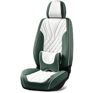 Housse universelle imperméable confortable de luxe populaire siège voiture cuir bleu profond jaune housse de siège de voiture ensemble de coussins - Product Image 5