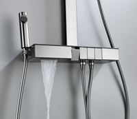 Robinet de douche mural en céramique brossée de luxe, mitigeur eau chaude/froide, pour appartement, hôtel, villa, salle de bain (OEM)