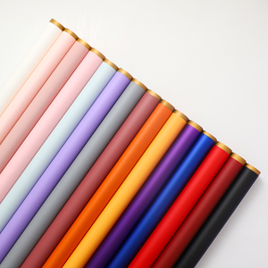 Mùa Thu Trong Màu Nhà Máy Trực Tiếp Bán Tùy Chỉnh Hoa Gói Giấy Bó Hoa Bao Bì Giấy Vàng Dòng Hoa Gói Giấy - Product Image 1