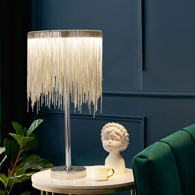 Designer Light Luxury Living Room Design Sense Exhibition Hall Personalized Study Table Lamp Bedroom Tassel Bedside Floor Lamp