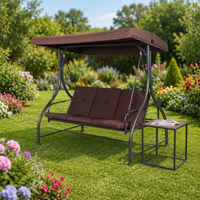 Fauteuil suspendu en métal pour jardin et terrasse, avec auvent, pour plusieurs personnes, mobilier d'extérieur