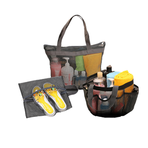 Sac de Douche Portable en Maille Robuste à Séchage Rapide pour Rangement de Jouets de Plage, Organisateur de Salle de Bain en Teck Tendance - Product Image 4