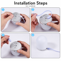 Petite veilleuse 3D avec commande tactile et télécommande, lampe décorative LED en cuivre