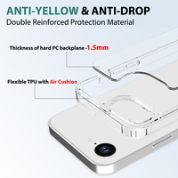 Coque transparente antichoc en cristal rigide pour iPhone 17e