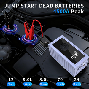 Новый оптовый многофункциональный пусковой прибор для грузовиков и легковых автомобилей 4-в-1 с воздушным насосом и компрессором, аварийный источник питания, 7200 мАч, пиковый ток 300А - Product Image 2