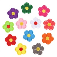 30 pièces de patchs brodés en coton thermocollants, motifs marguerites colorées, pour appliques DIY à coudre sur vêtements, vestes, jeans, pantalons, robes