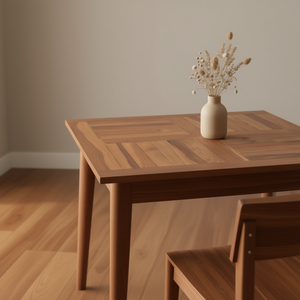 Piano del Tavolo in Legno di Teak Massiccio Quadrato 31,5 X 31,5 X 1 Pollice, Tavolo da Pranzo dal Design Moderno e Rustico, Arredamento Domestico Stabile - Product Image 2