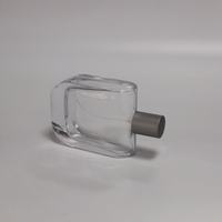 Flacon de parfum vide de luxe 100 ml, flacons de parfum carrés vides en verre transparent pour cosmétiques