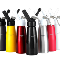 Sifón para Crema Batida de Aluminio Seguro y Antiderrames ODM, Dispensador de Crema Batida Multicolor de 250ml/500ml para Cafetería y Panadería