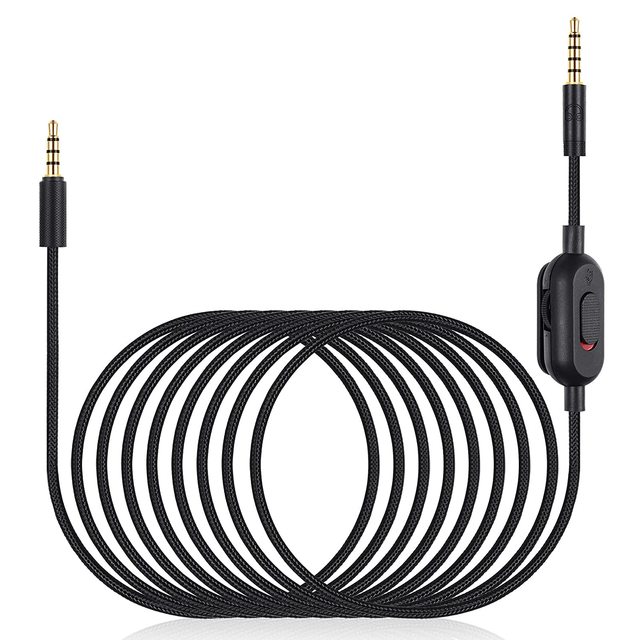 2m Gaming Headset Audio Cable with PVC Jacket & Volume Control 3.5mm 3.5mm Stereo Connector Replacement for Logitech G433 G233