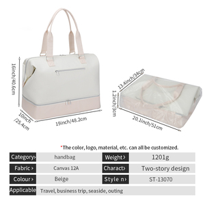 Bolsa de Viaje Personalizada de Lona con Compartimento para Zapatos, Bolsa Deportiva para Ropa, Bolsa de Golf, Bolsa Boston - Product Image 4