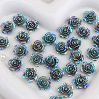Nouveaux produits 2026 : Fleur en résine rose électroplaquée lumineuse pour coque de téléphone DIY, moins d'un dollar, breloques pour slime, jouets en sachet surprise N03