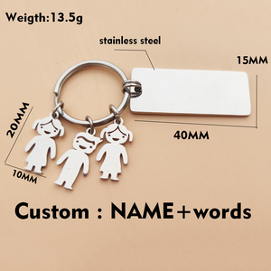 Ensemble <span class=keywords><strong>porte</strong></span> clé en métal <span class=keywords><strong>porte</strong></span>-clés personnalisé en acier inoxydable gravé <span class=keywords><strong>porte</strong></span>-clés blanc pour garçon et fille - Product Image 2