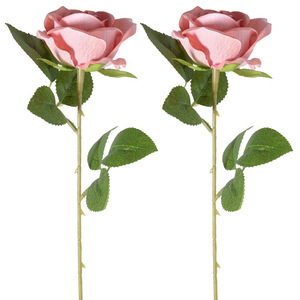 Fleurs artificielles Timo, rose en velours, fleur en soie, décoration de mariage, centre de table - Product Image 5