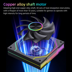 Snowman thiết kế mới màu đen 120mm argb PC <span class=keywords><strong>Fan</strong></span> 120mm 5V 3-pin dẫn kiểm soát với PWM kiểm soát, cài đặt tốc độ tùy biến. - Product Image 5