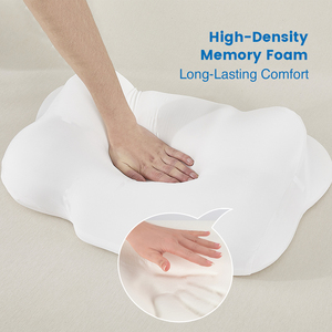 Bantal Leher Ergonomis Paten Terbaru, Bantal Fungsional Stylish Berbahan Memory Foam dengan Sarung Pendingin Putih yang Dapat Dilepas - Product Image 4