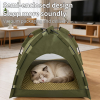 Casa Portátil para Mascotas, Perros y Gatos, Tipo Oxford, Semicerrada, Plegable, Desmontable, Lavable y Transpirable, para Todas las Estaciones