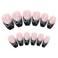 Tendances 2025 : Faux Ongles Brillants à Pression, Design Flamme, Fourniture Directe Usine, Prêts à Porter