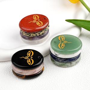 Encanto de protección de piedra semipreciosa Natural, colgante de Talismán de Arte de positividad de Buda - Product Image 2