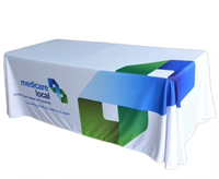 Housse de table publicitaire personnalisée imprimée en couleur pleine, 24x72 pouces, avec logo et texte, conception gratuite, pour salon professionnel, événement, exposition