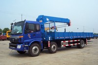 Grue à flèche télescopique montée sur camion de 14 à 16 tonnes, hauteur de levage de 15 m, moteur Yuchai, pompe, boîte de vitesses, roulement, Sinotruck 6x4, cargo