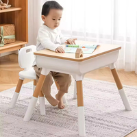 Ensemble table et chaise d'étude en bois moderne pour enfants, idéal pour l'école, la salle à manger et le salon, conception sécurisée pour les 2-8 ans