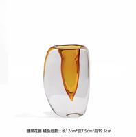 Vente flash - Vase en verre artistique minimaliste CrystalCoast, design unique, couleur intense