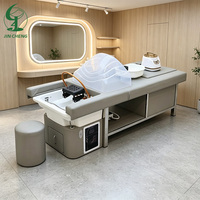 JINCHENG Mobilier de salon de beauté moderne, lit de soin du visage et de lavage des cheveux à structure en acier, pour massage thaïlandais