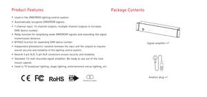 Pour amplificateur de signal d'éclairage de scène LTECH 16 voies DMX/RDM gradateur et distributeur XLR 5 broches - Product Image 3