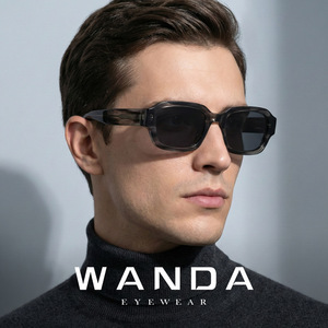 Wanda <b>Square</b> <b>Sunglasses</b> S32238 UV400 Polarized Black Unisex - Product Image 2