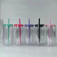 Gobelet Léger en Plastique Acrylique à Double Paroi 16oz, Prêt à être Rempli (Snow Globe), avec Bouchon d'Étanchéité pour la Vente en Gros