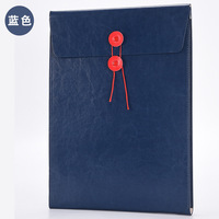 Carpeta de Archivo A4 de Cuero PU, Portadocumentos Impermeable, Sobre para Archivos, Portafolio de Proyectos con Cierre de Cordón