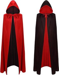 Mantello di vampiro <span class=keywords><strong>Costume</strong></span> di Halloween reversibili mantelli da <span class=keywords><strong>strega</strong></span> vampiro con cappuccio per adulti o bambini travestiti da Cosplay per feste - Product Image 1