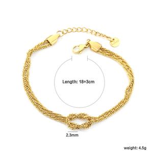 Pulsera de Cadena con Nudos de Acero Inoxidable Chapada en Oro de 18K, Brillante, Minimalista, Clásica, Joyería de Moda, Venta al Por Mayor - Product Image 2