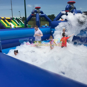 Comercial al aire libre jabón deporte juego patio niños adultos fiesta piscina inflable burbuja espuma hoyo