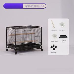 <span class=keywords><strong>Cage</strong></span> à oiseaux carrée de luxe en acier inoxydable pour perroquets, utilisation intérieure et extérieure, plateau et emballage en plastique - Product Image 6