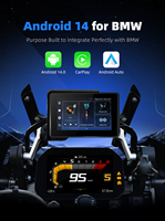 Navigation GPS pour moto Android 14.0 pour BMW, écran 5 pouces 1000 nit, Carplay sans fil, Android Auto, 4G+64G, étanche IP67