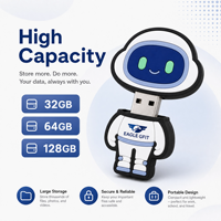 Clé USB personnalisée avec logo, forme de jouet en aluminium 3D, 4 Go, 8 Go, USB 3.0, clé USB chiffrée Ducky, garantie 1 an