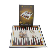 Jeu de société de Backgammon oriental de luxe classique en bois personnalisé avec disques solides et plateau de jeu de luxe