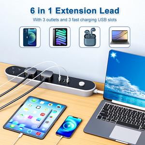 Ổ Cắm Điện Tiêu Chuẩn Anh Mới 2023 3 Ổ Cắm 3 Cổng <span class=keywords><strong>USB</strong></span> Có Công Tắc Dải Nguồn Màu Đen Tại Nhà Văn Phòng - Product Image 5