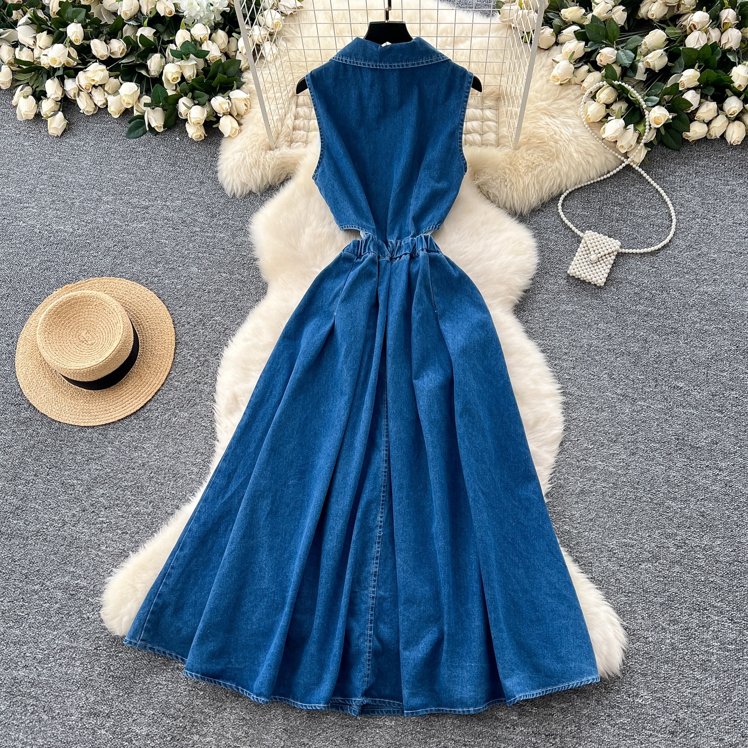 white strapless midi dress Sofie the Label Harper Linen known as Punto di Men's Collar Pin Hidden MATERNITY Color:Cream Songbird