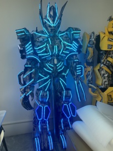 Prezzo basso prezzo a buon mercato abiti Robot alti 2.7 M di buona qualità realistico dimensione umana LED spettacolo notturno Robot Costume - Product Image 6