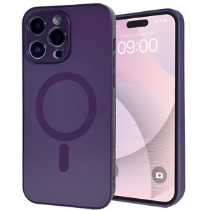 Venta al por mayor de lujo TPU funda de teléfono magnética para iPhone 12 13 14 15 Pro Max diseño mate a prueba de golpes con función de carga inalámbrica - Product Image 1