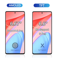 Écran AMOLED LCD en gros avec cadre pour Samsung Note10 Lite, compatible avec la lecture d'empreintes digitales, pièce de rechange pour écran