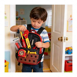 Hands Builder <b>Tool</b> <b>Set</b> Plastic Workbench Toolbox Engineer Toy Drill Construction Pretend Play Learning Activity <b>Garden</b> <b>Tool</b> - Product Image 3
