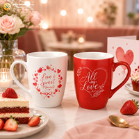 Tasse en grès « Amour Romantique & Moments Doux » 11oz, compatible lave-vaisselle, pour couples, cadeau d'anniversaire ou de mariage
