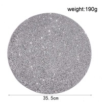 Sous-verre rond en strass Ychon, sous-plat scintillant en cristal argenté pour la décoration de table