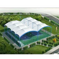 Structure de toit en membrane tendue PVDF pour court de pickleball extérieur, abri solaire, auvent, directement de l'usine